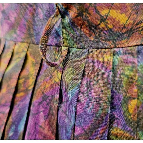 50s Alice Junior Day Dress Boat Neck Raglan Slv Full Pleat Skirt Women S Purple - Picture 8 of 9